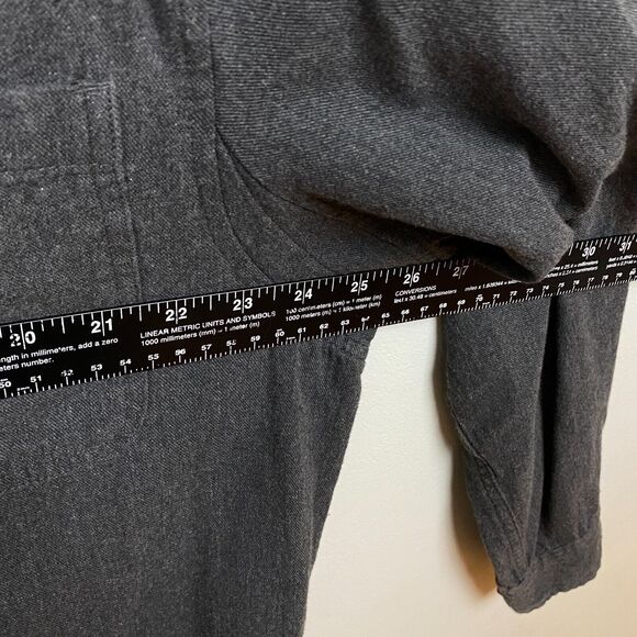 Duluth Trading Co Shirt Mens L Gray Long Sleeve Button Solid Flannel Relaxed - Picture 5 of 7